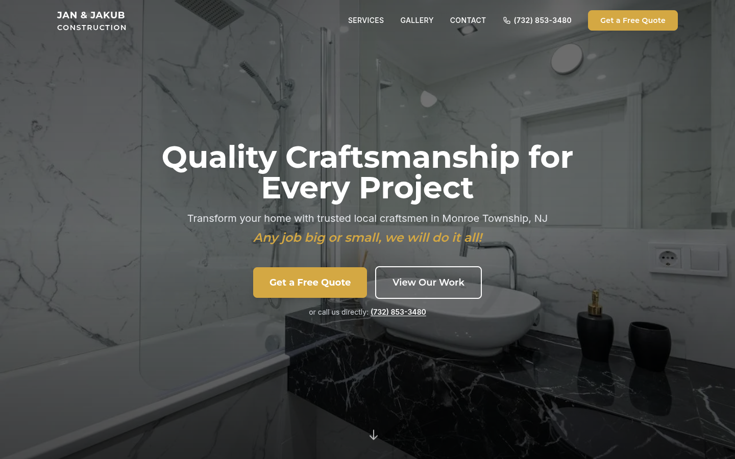 Jan & Jakub Construction website