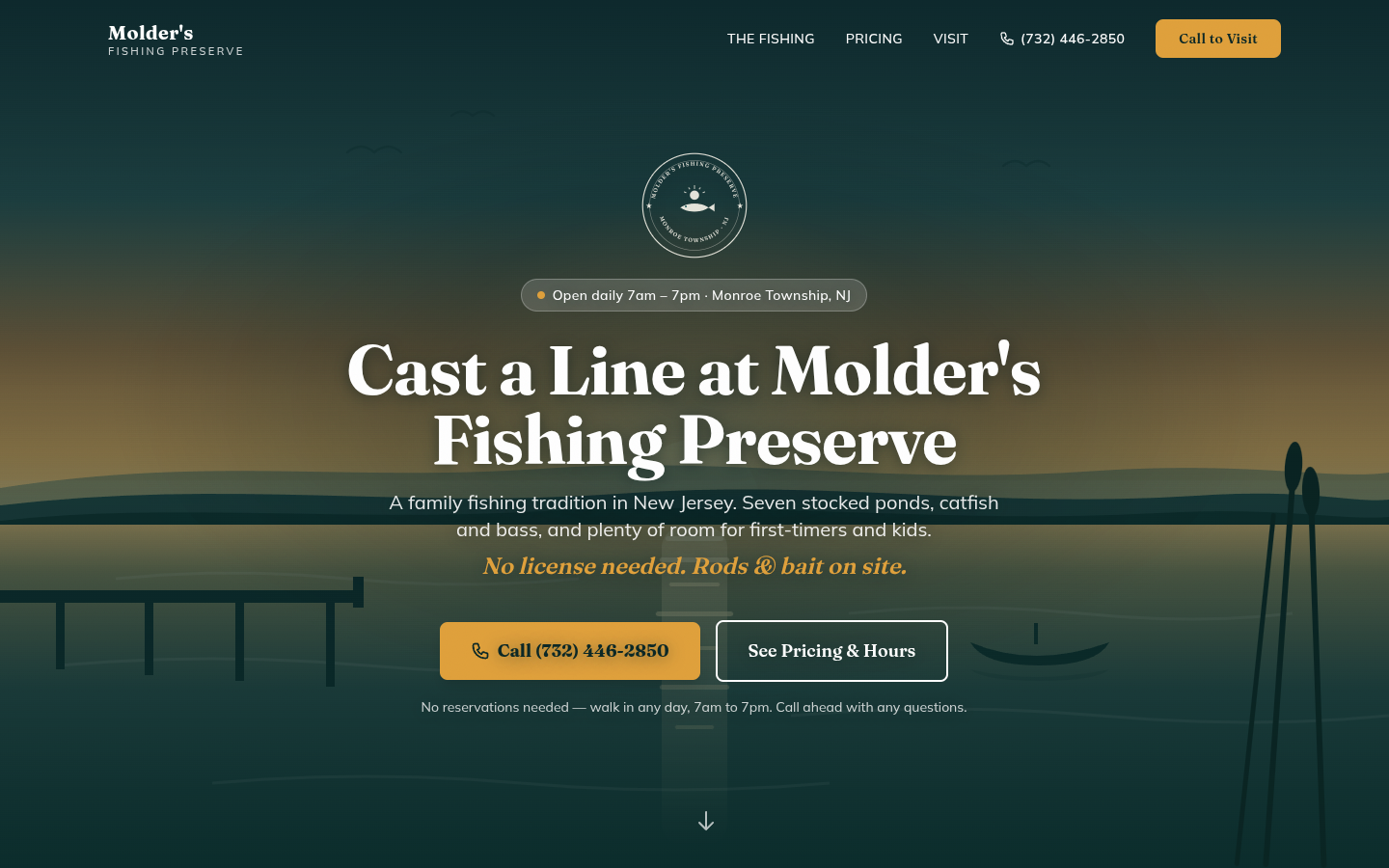 Molder's Fishing Preserve website